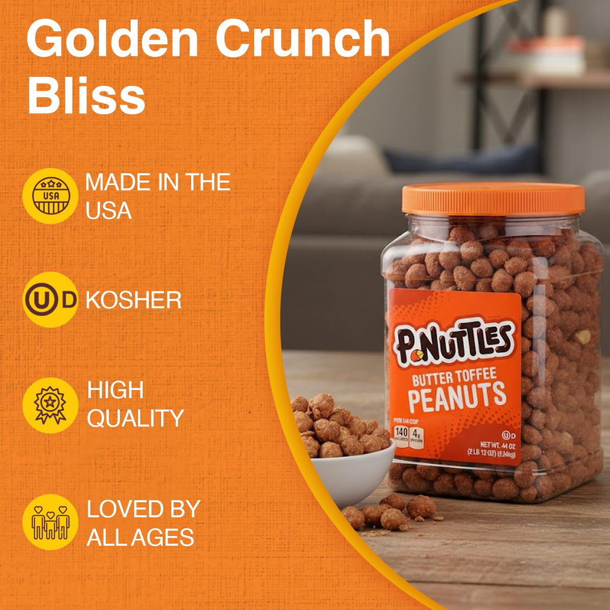 P-Nuttles sweet-salty snack balance visible in the coating and peanuts.