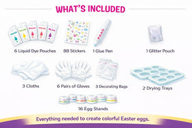 PAAS Eggstreme family decorating scene shows kids enjoying easy mess-friendly crafting