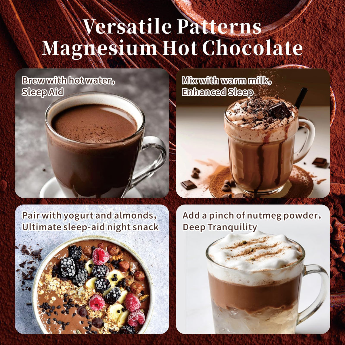 Steaming Pablo Blue vegan, keto-friendly cocoa in a mug.
