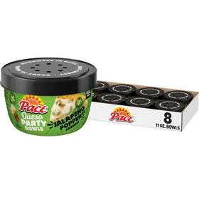 Pace Jalapeño Popper Dip microwavable bowl eight-pack for easy party prep.
