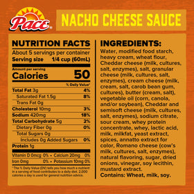Pace Mild Nacho Cheese Sauce on a dip plate ready for tortilla chips.