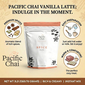 Pacific Chai spiced chai latte mix gluten-free label for dietary options