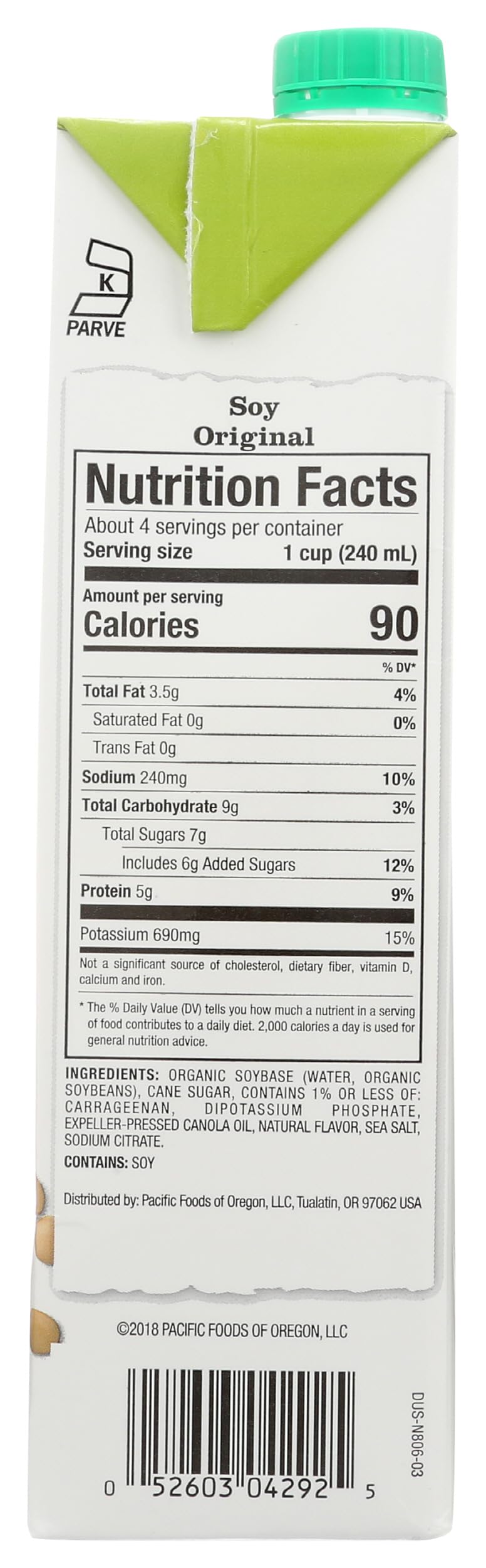 Pacific Foods Barista Series Original Soy Beverage suits busy foodservice environments.