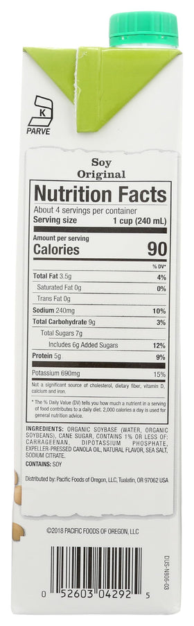 Pacific Foods Barista Series Original Soy Beverage suits busy foodservice environments.