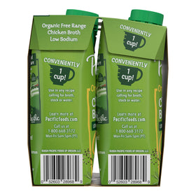 Pacific Foods broth carton sits on the counter ready for recipes.