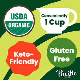 Pacific Foods broth is poured into a pot to show versatile soup base.