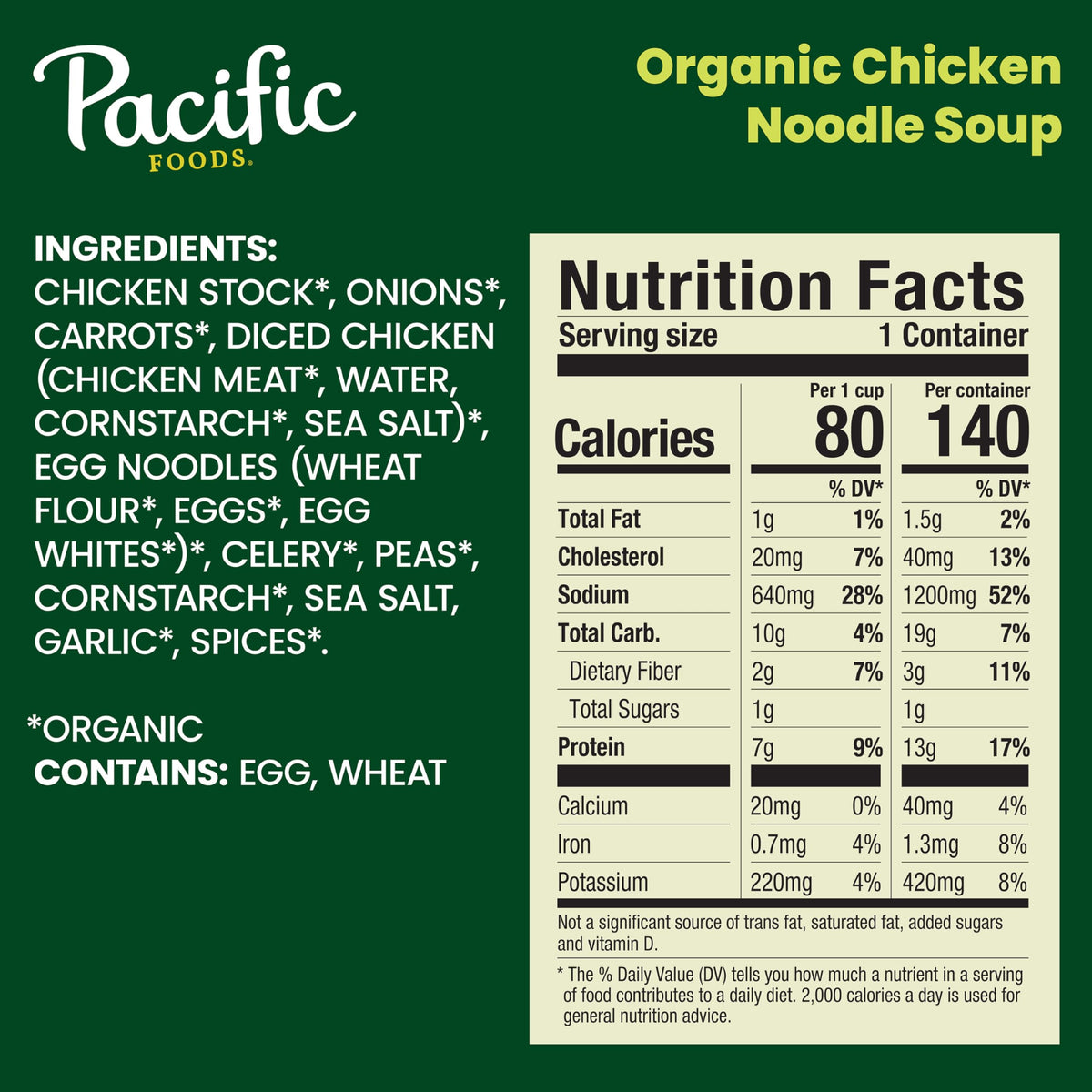 Pacific Foods egg noodles and garden vegetables create a hearty, comforting texture.