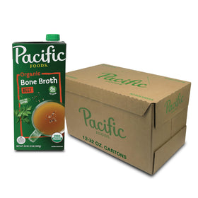 Pacific Foods Organic Beef Bone Broth bottle pouring for a comforting sip