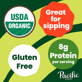Pacific Foods Organic Beef Bone Broth label close-up shows gluten-free and no MSG