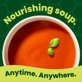 Pacific Foods Organic Condensed Tomato Soup served in a bowl with basil