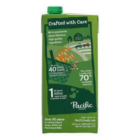 Vanilla aroma with Pacific Foods hemp milk bottle, a tasty base for cereals and smoothies.