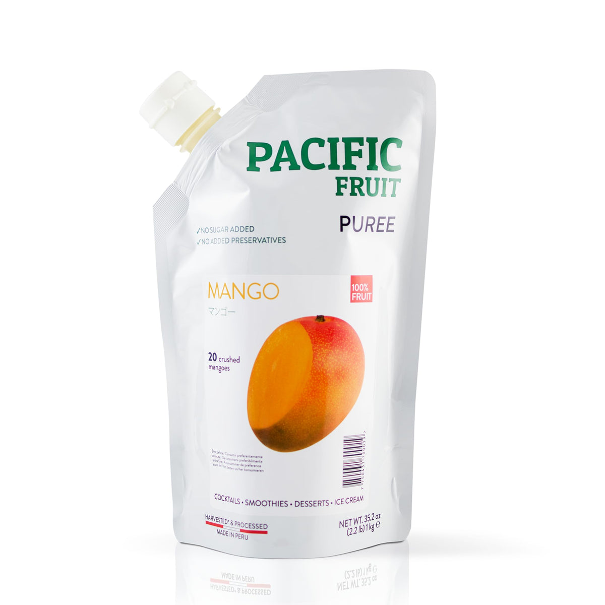 Pacific Fruit Mango Puree bottle ready for cocktails and bartending.