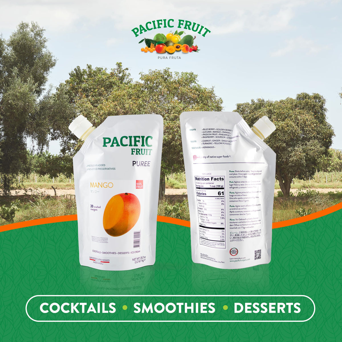 Pacific Fruit Mango Puree suits beverage concentrates and dessert mixes.