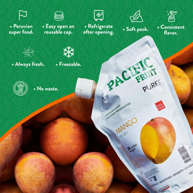 Pacific Fruit Mango Puree used as lassi base for creamy texture.