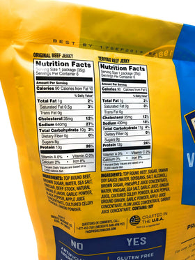 Pacific Gold Teriyaki Jerky Strips with glazed sweetness for a tasty bite.