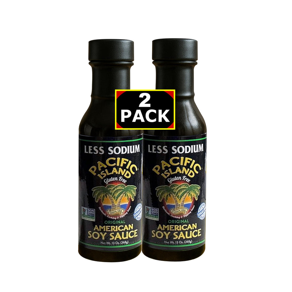 Pacific Island Naturally Fermented Soy Sauce bottle front, showcasing bold flavor for everyday meals.
