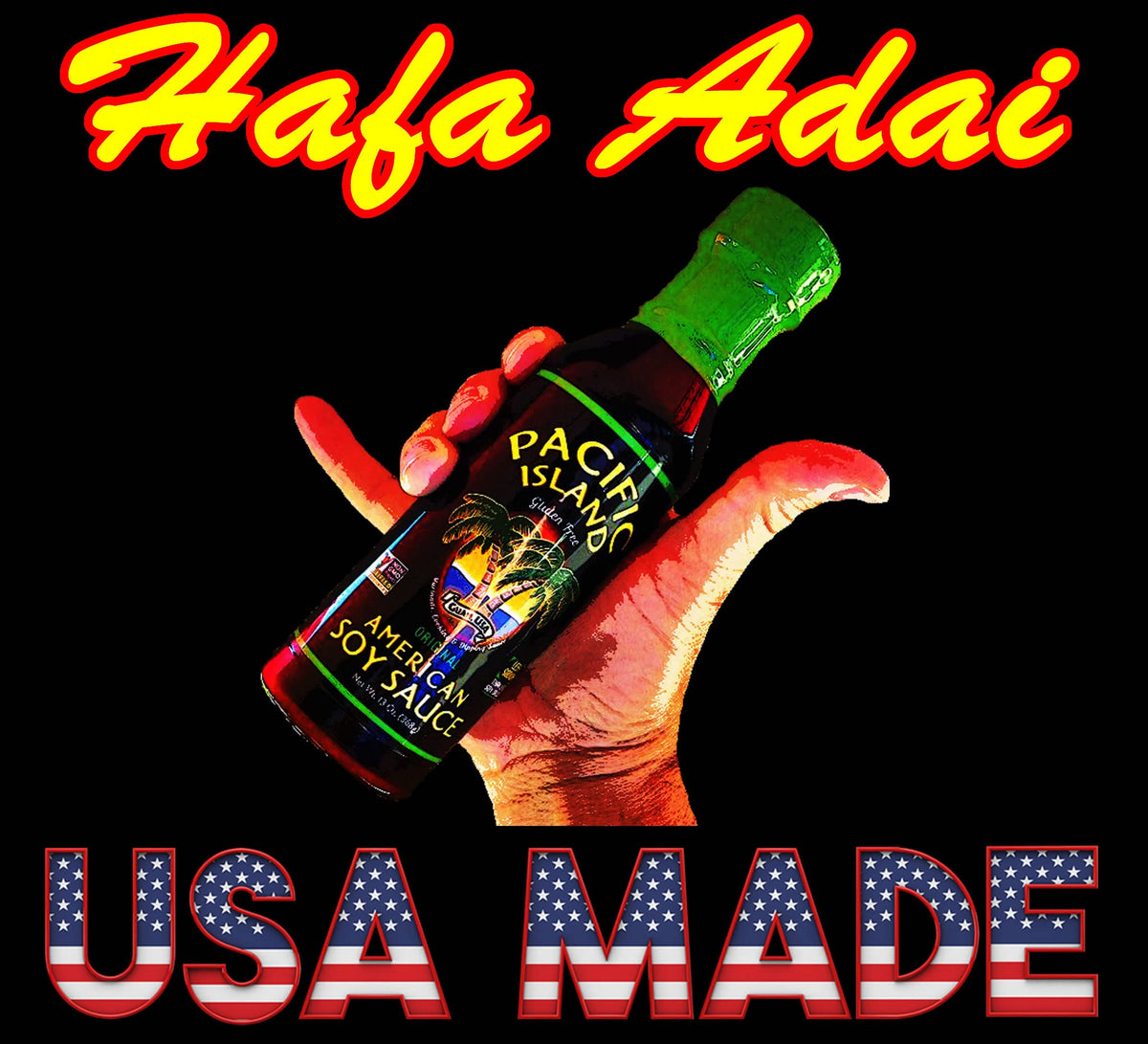 Pacific Island Naturally Fermented Soy Sauce kitchen-use scene with poke bowl ready-to-serve.