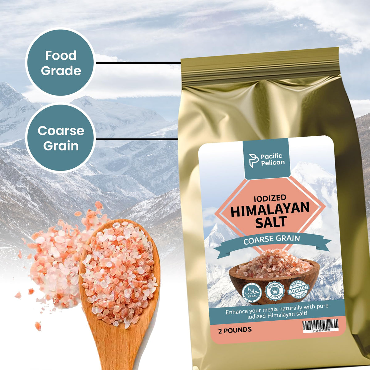 Pacific Pelican cooking salt with finishing quality for daily recipes and garnish.