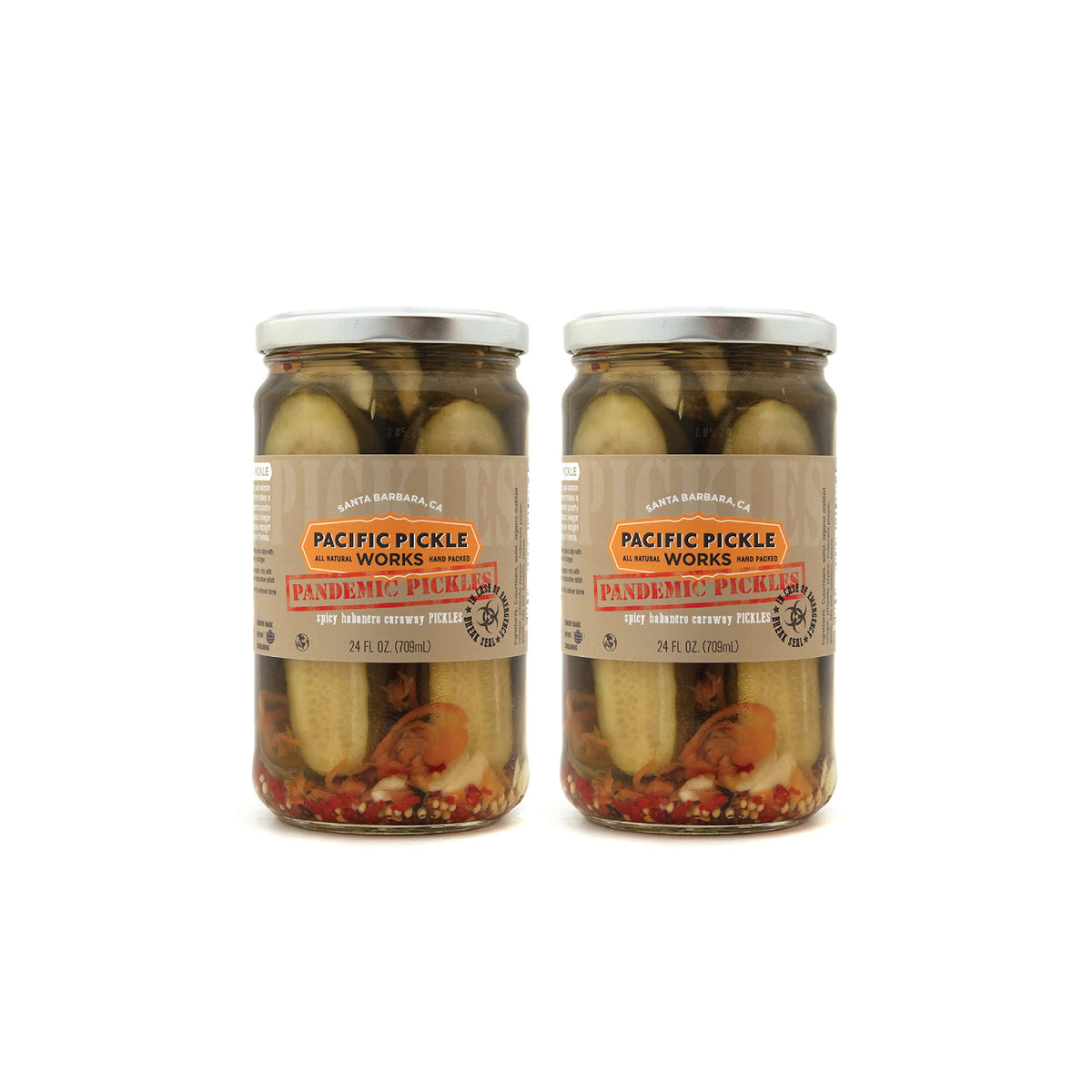 Pacific Pickle Works Pandemic Pickles spicy habanero halves ready for sandwiches