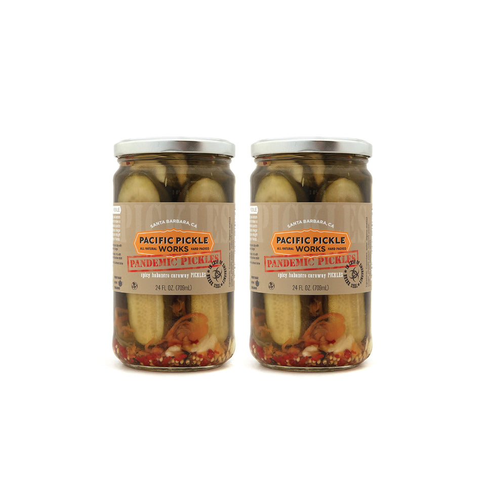 Pacific Pickle Works Pandemic Pickles spicy habanero halves ready for sandwiches