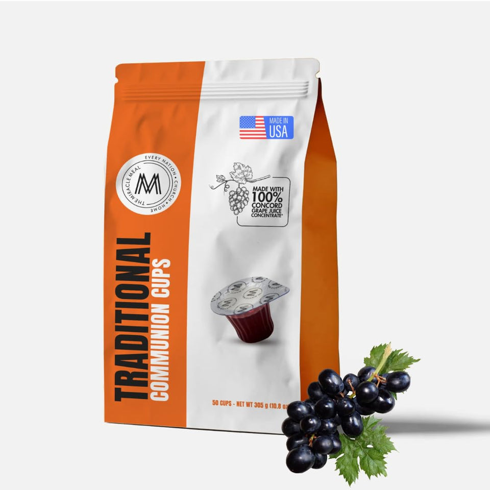 PACK IT HUB Travel Pack cups with wafer, ready for quick, hygienic worship service.