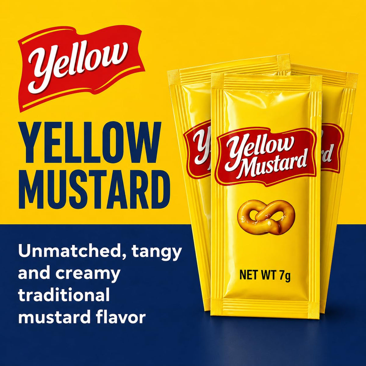 Individually sealed mustard packets for clean serving