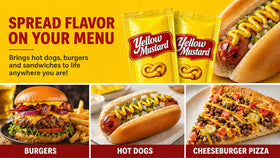 Mustard packets ready for takeout and quick serving