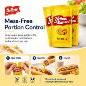 PailSail Yellow Mustard 7g bulk packets in large quantity for catering