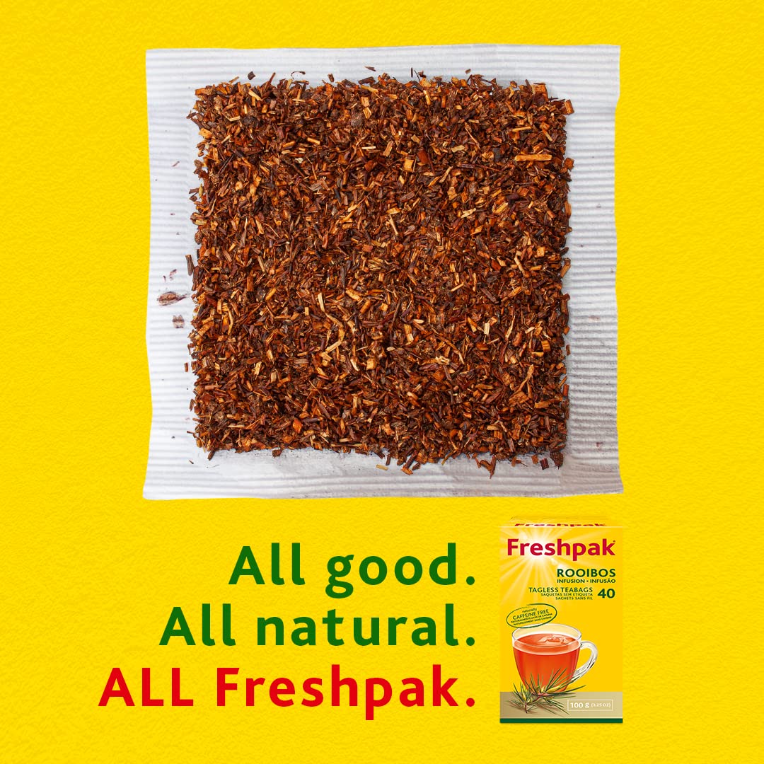 Freshpak Rooibos dried leaves close-up highlighting natural quality.