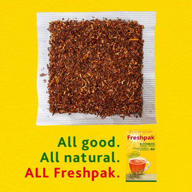 Freshpak Rooibos dried leaves close-up highlighting natural quality.