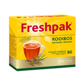 PakFresh Freshpak Rooibos packaging with foil-lined bags preserves aroma.