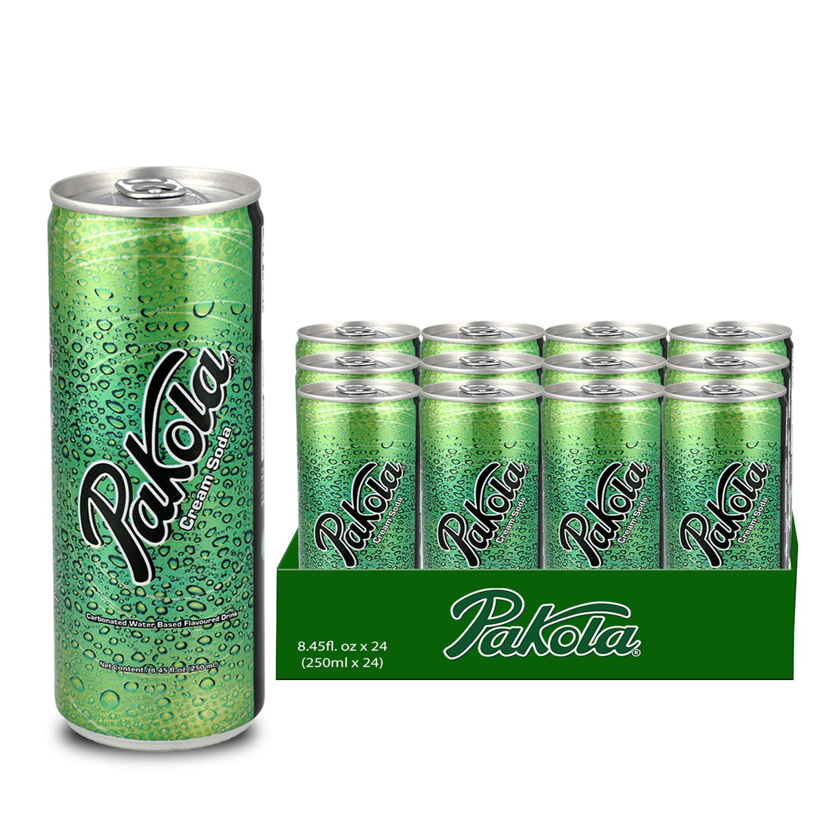 Pakola Cream Soda can front view showcases classic creamy flavor for refreshing moments