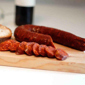 Palacios Chorizo Autentico Mild slices great for tapas and sandwiches.