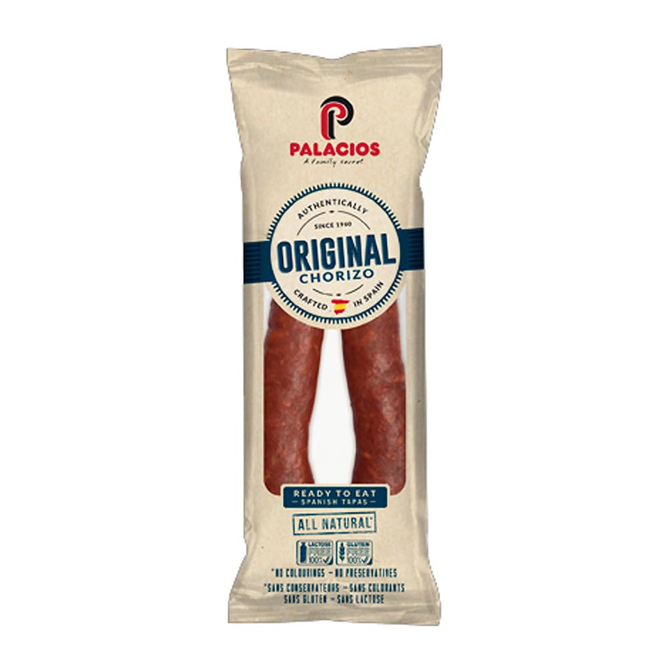 Palacios Mild Chorizo slices add smoky depth to paella and tapas