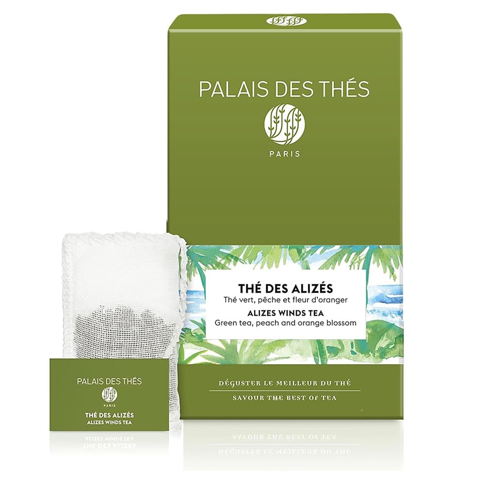 Palais des Thés Alizes Winds tea bag with peach and orange blossom aroma for bright cups