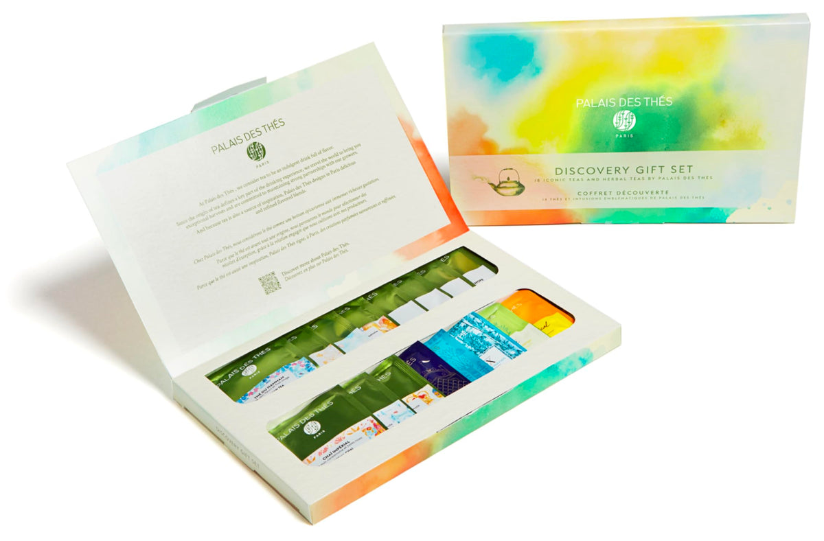 Assorted flavors from Palais des Thés Discovery Set for tasting explorations.