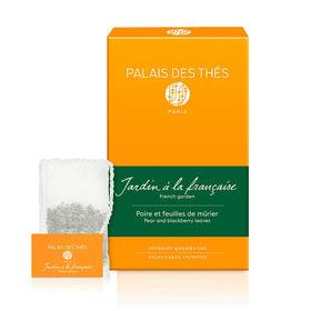 Palais des Thés French Garden tea bag with pear offers fruity notes for a soothing cup