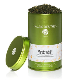 Palais des Thés Grand Jasmine Chun Feng tea tin—premium loose leaf aroma for refined sipping