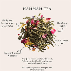 Hammam Tea green-tea-leaves close up showing freshness and quality.