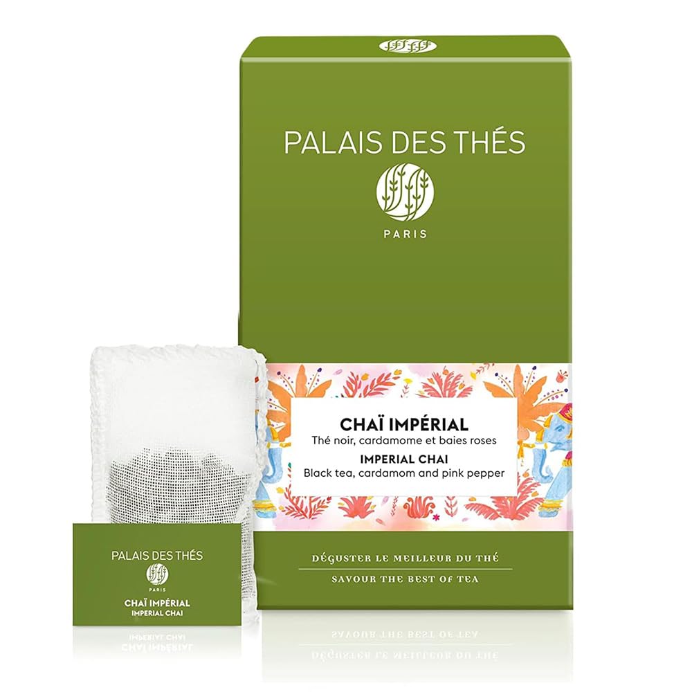 Palais des Thés Imperial Chai tea bag on label showing premium quality and aroma.