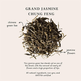 Palais des Thés Grand Jasmine Chun Feng jasmine bloom closeup showing delicate aroma.