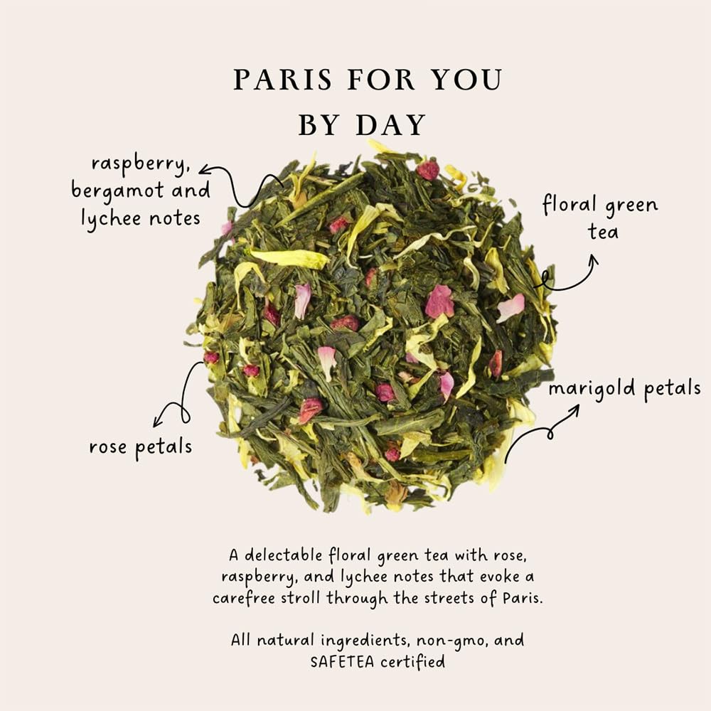 Palais des Thés Paris For You By Day steeping cup showing rose and raspberry aroma.