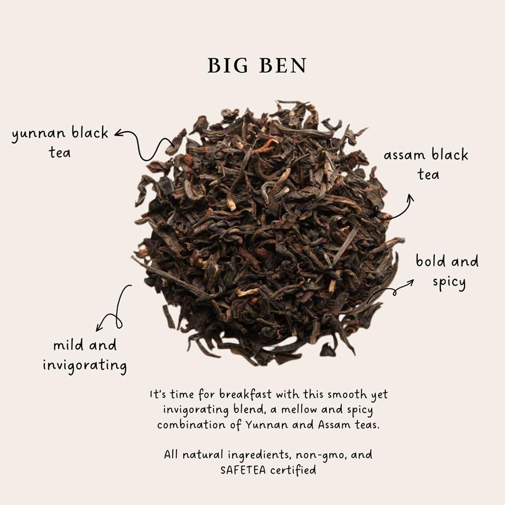Steeping cup reveals the robust, malty notes of Big Ben English Breakfast.