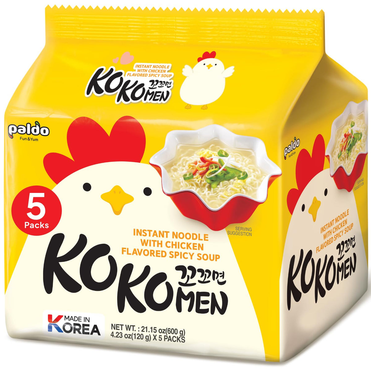 Paldo Kokomen packaging front showing a convenient Korean style ramen bundle