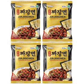 Liquid black bean sauce pouch with chunky meat and vegetables.