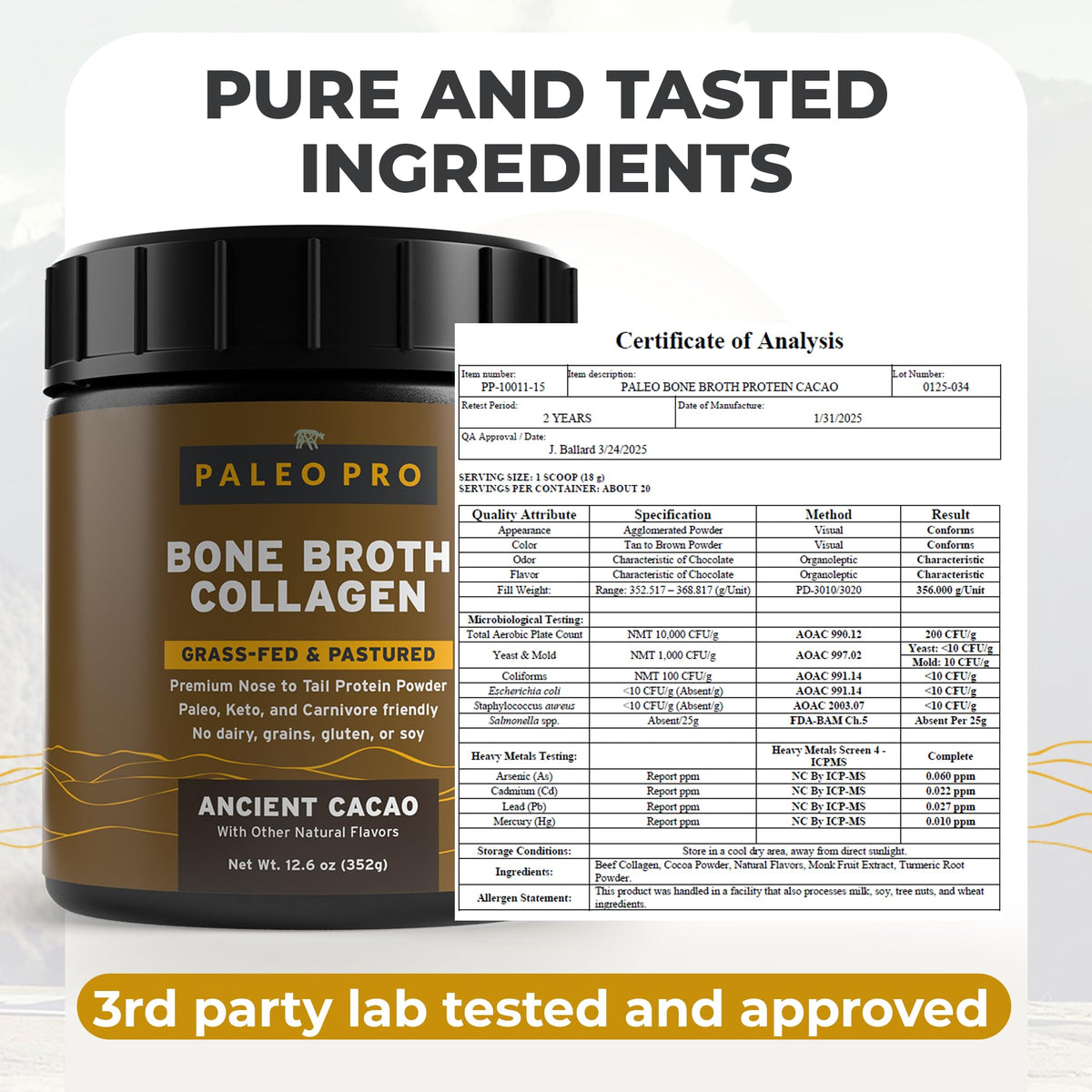 Paleo Pro turmeric root collagen powder highlighting joint and mobility support