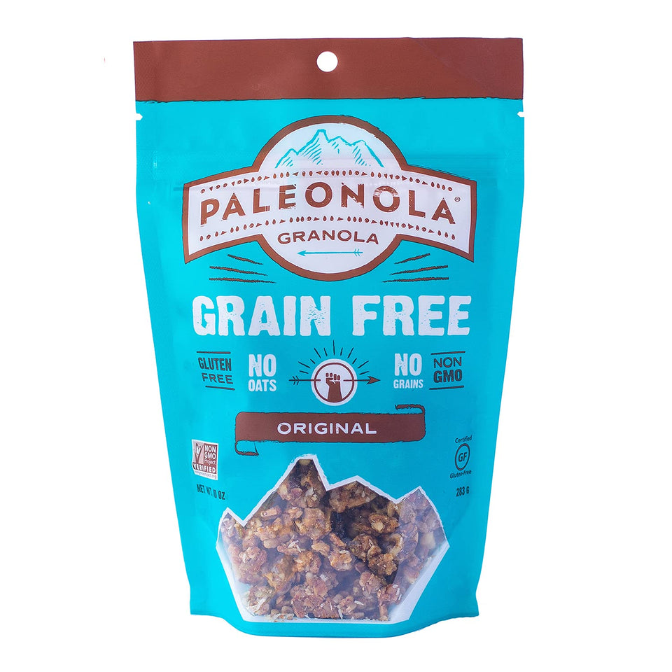 Paleonola Original granola with coconut and cranberries in a bowl, ideal with yogurt.