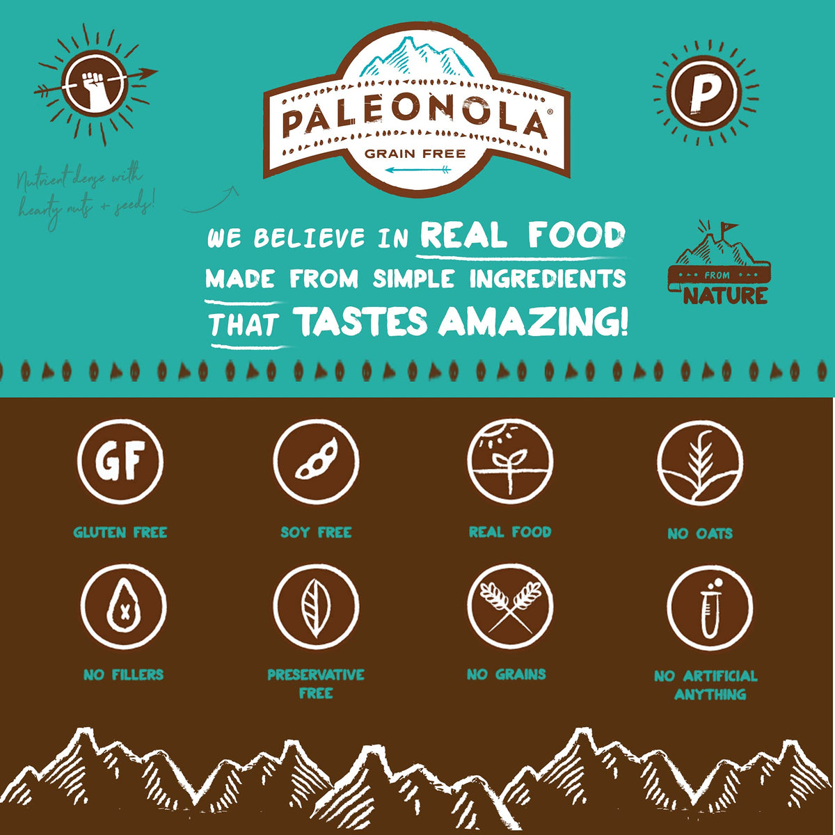 Paleonola Original granola packaging showing label and natural ingredients.