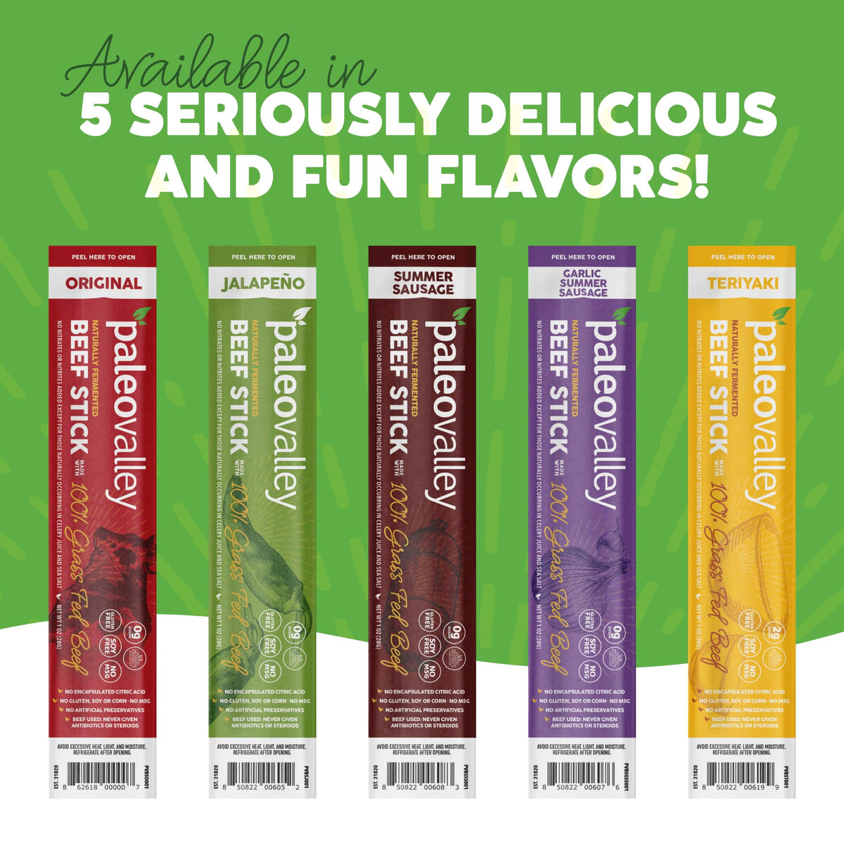 Paleovalley beef sticks fermented probiotics—naturally shelf-stable nourishment