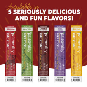 Paleovalley Gluten-free Beef Sticks offer a safe snack option.